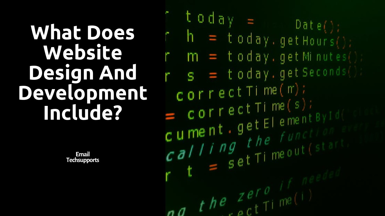 What does website design and development include?